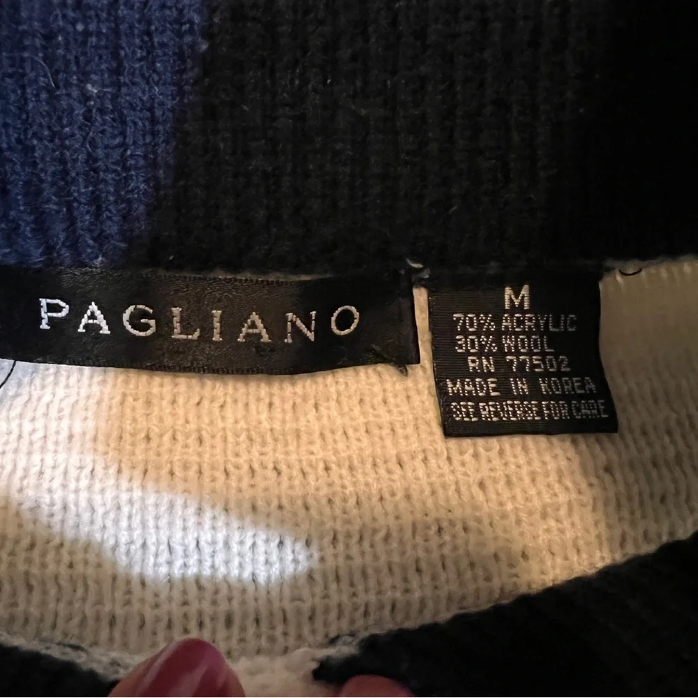 Vintage Pagliano Golf Dog Collared Sweater - Wool Blend - Size Medium